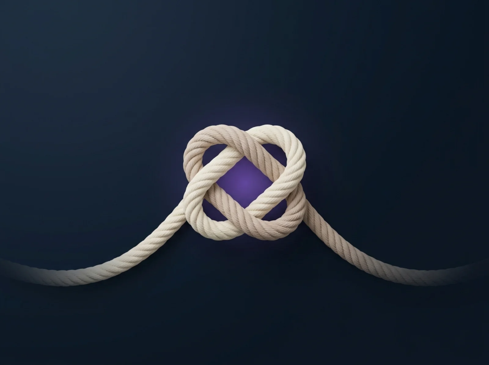 Two ropes tied in a square knot