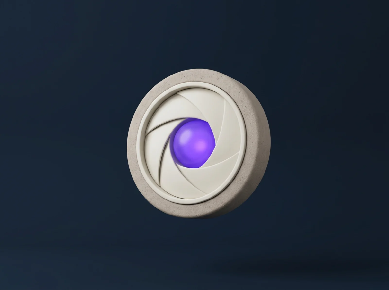 An aperture closing around a glowing iris