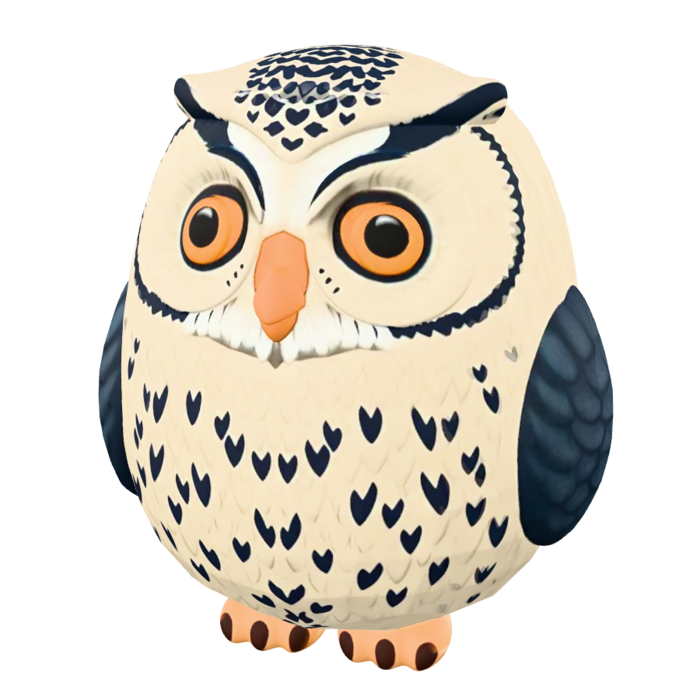Owl with warn eyes